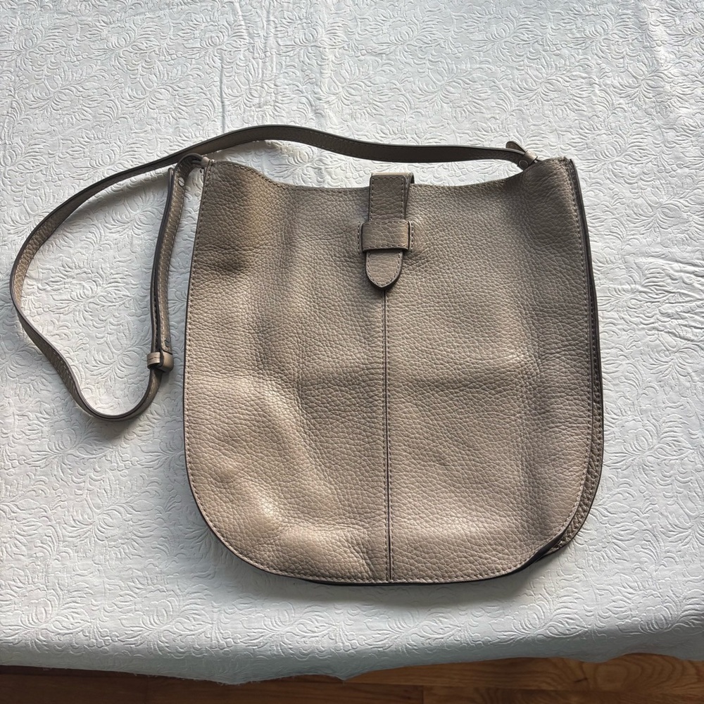 Banana Republic Leather Crossbody Hobo Bag in Taupe - Picture 2 of 13